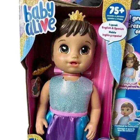 Baby Alive Princess Ellie Grows Up! Growing and Talking Baby Doll - Brown Hair - Picture 3 of 6